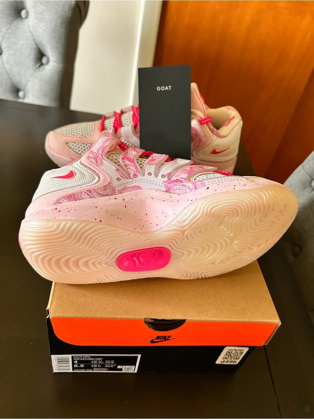 Nike KD18 Aunt Pearl Pink Basketball Sneakers
